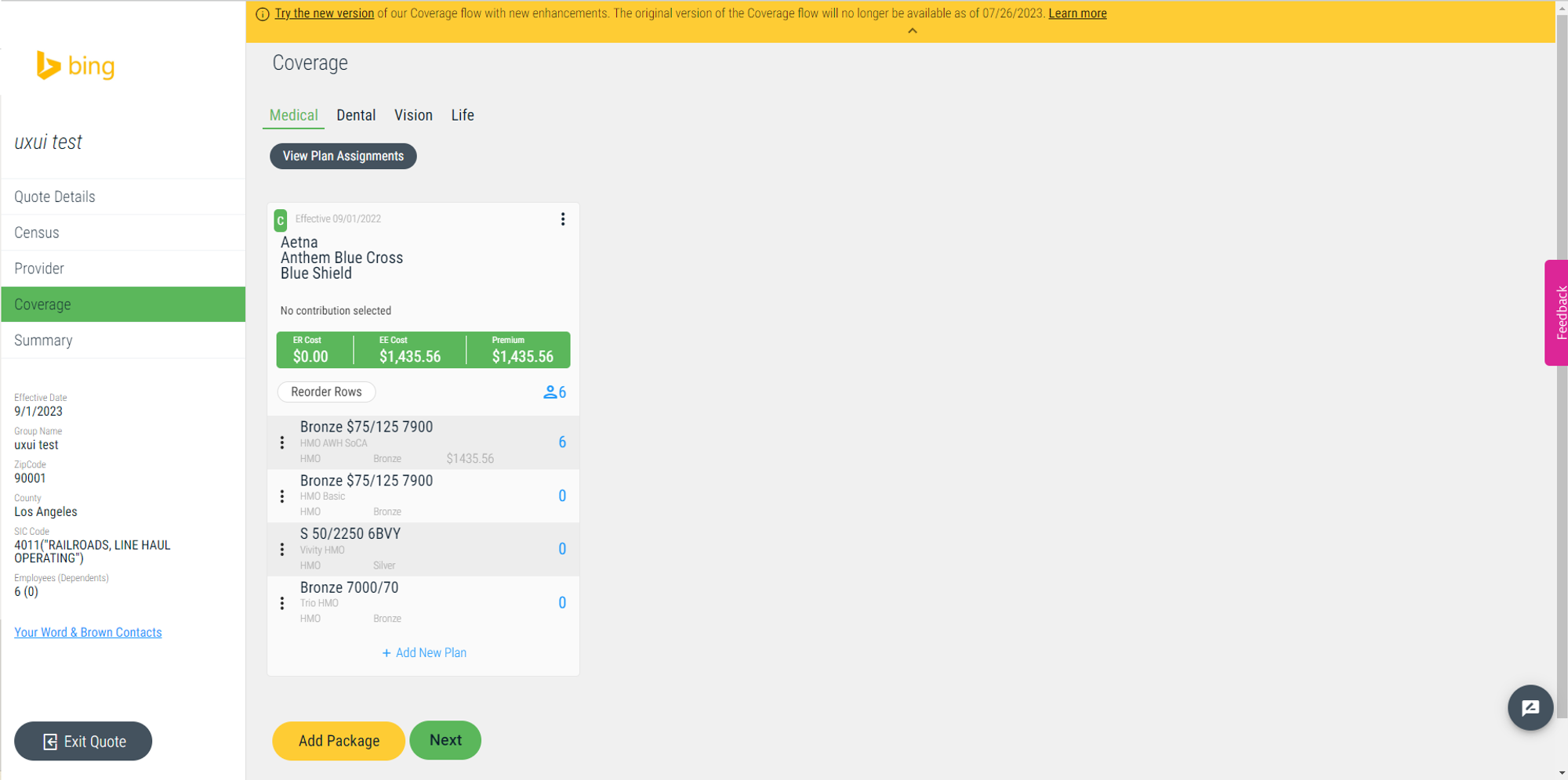 Appearance of the old page